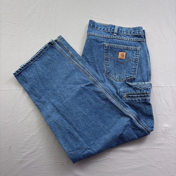 Carhartt Other - Carhartt B171-DST Relaxed Fit Carpenter Jeans Mens 44x32 Dark Stone Blue Denim